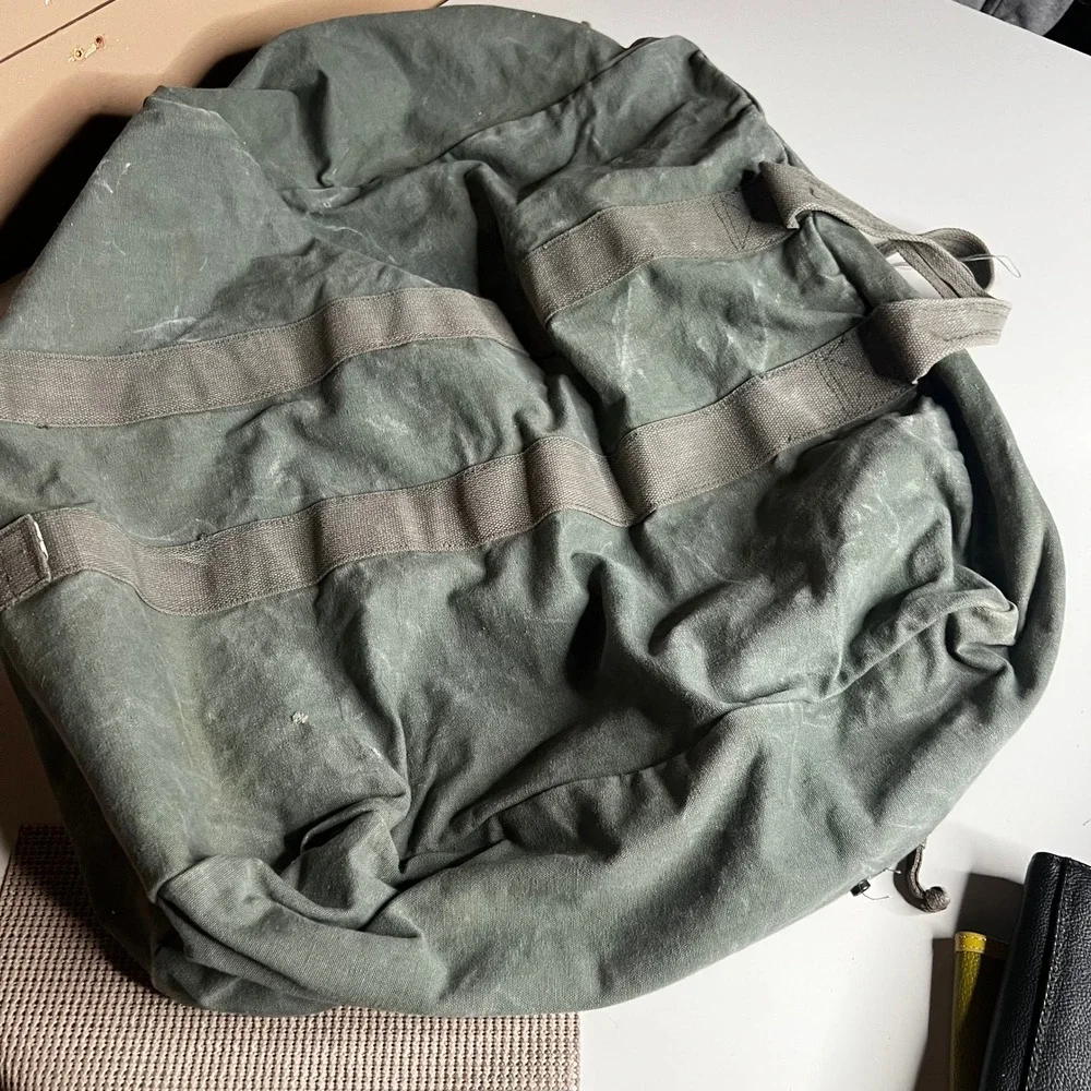 Vintage US Military Aviator Kit Bag Flyer Duffel Canvas Olive Drab 8415